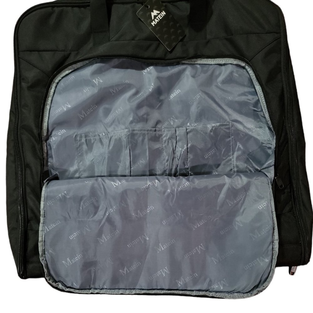 Mantein Black Garment Bag Large Suit Travel Bag Pockets Shoulder Strap Foldable - Picture 4 of 9